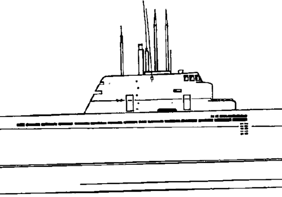 Корабль FGS Wilhelm Bauer (Type XXI U-2540) - чертежи, габариты, рисунки