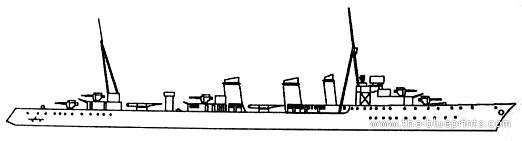 Корабль FNM Leopard, (Destroyer) - чертежи, габариты, рисунки