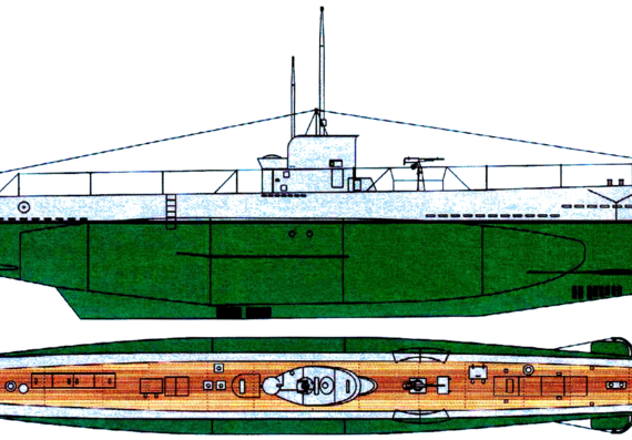 Подводная лодка FNS Vesikko (Submarine) - чертежи, габариты, рисунки
