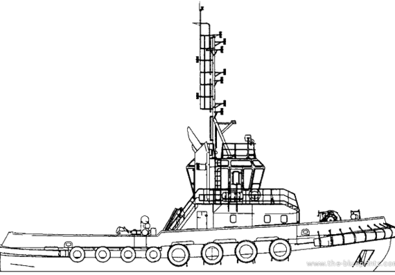 Ship FRS Project 9060.0 Harbour Tugboat - drawings, dimensions, figures