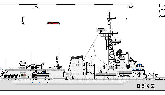 Корабль F DD F-70 Leygues (FASM) Moncalm - чертежи, габариты, рисунки