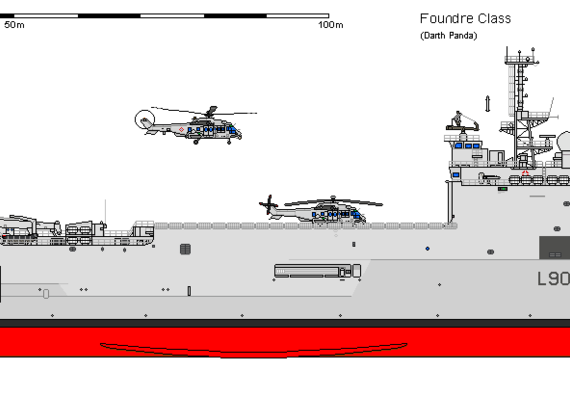 Корабль F LSD (TCD) L9011 Foudre - чертежи, габариты, рисунки