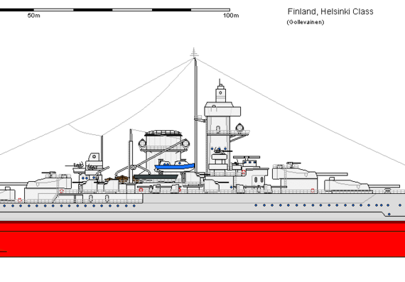 Корабль Fi BB Tegetthoff Helsinki AU - чертежи, габариты, рисунки