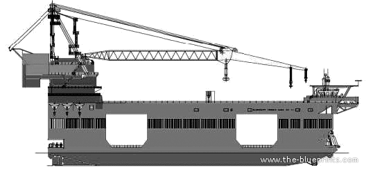Ship Floating Derrick Crane - drawings, dimensions, pictures