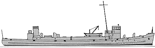 Военный корабль Fuel Oil Carrier - чертежи, габариты, рисунки
