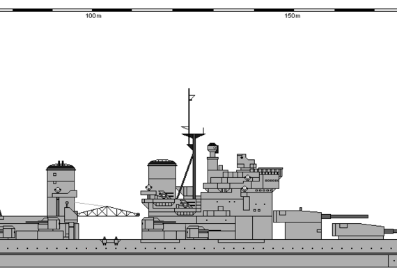 Корабль GB BB King George V - чертежи, габариты, рисунки