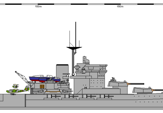 Корабль GB BB Queen Elizabeth Warspite - чертежи, габариты, рисунки