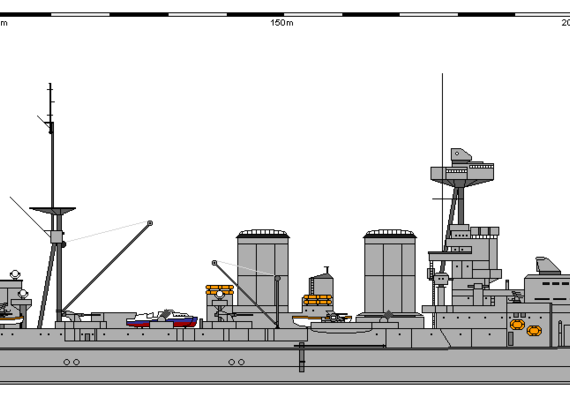 Ship GB BC Hood - drawings, dimensions, figures