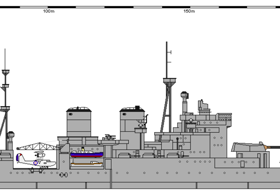 Ship GB BC Renown - drawings, dimensions, figures