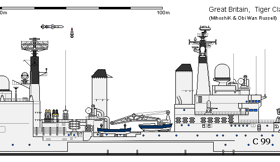 Корабль GB CC Tiger AU - чертежи, габариты, рисунки