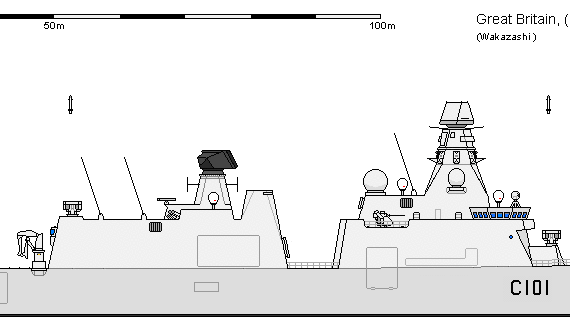 Корабль GB CC Type 45 Support Cruiser AU - чертежи, габариты, рисунки