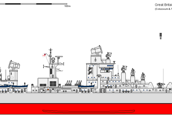 Корабль GB CGN Long Beach Cornwall AU - чертежи, габариты, рисунки