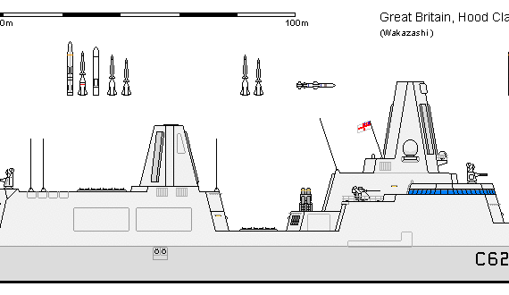 Ship GB CG Hood AU - drawings, dimensions, figures