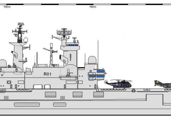 Корабль GB CVA mod Furious AU - чертежи, габариты, рисунки