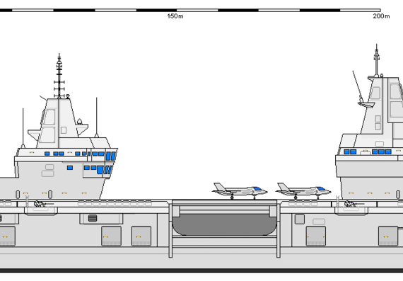 Ship GB CVF-03 Ark Royal AU - drawings, dimensions, figures