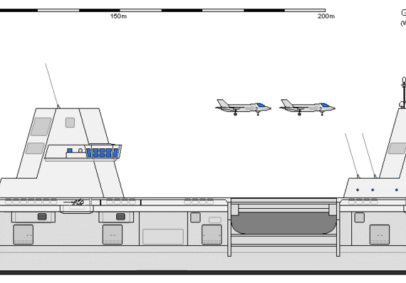 Ship GB CVF-04 Hood AU - drawings, dimensions, figures