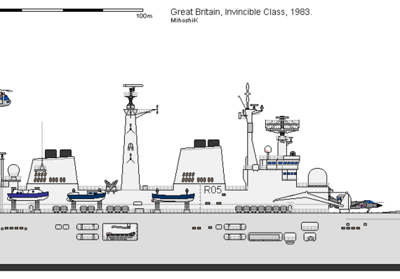 Корабль GB CVS INVINCIBLE (1983) - чертежи, габариты, рисунки