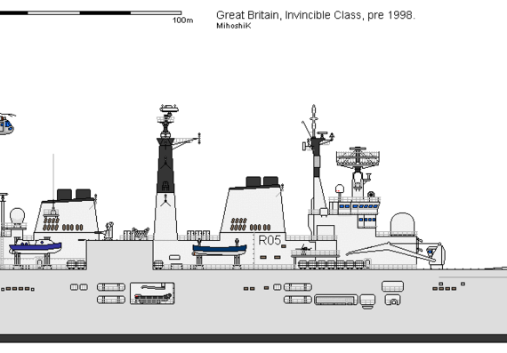 Ship GB CVS INVINCIBLE pre (1998) - drawings, dimensions, figures