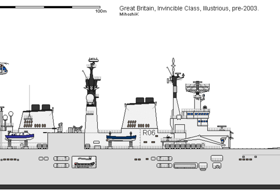 Ship GB CVS Invincible ILLUSTRIOUS pre (2003) - drawings, dimensions, figures