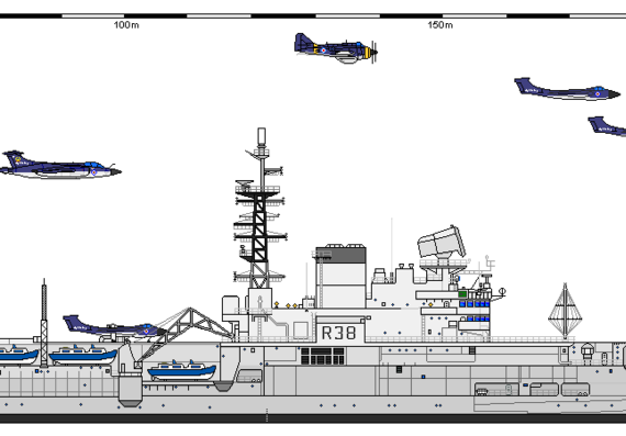 Ship GB CV Illustrious Victorious - drawings, dimensions, pictures