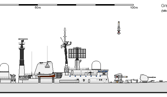 Корабль GB DDG Type 42 B1 SHEFFIELD - чертежи, габариты, рисунки