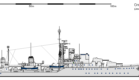Ship GB DD Daring (1952) - drawings, dimensions, figures