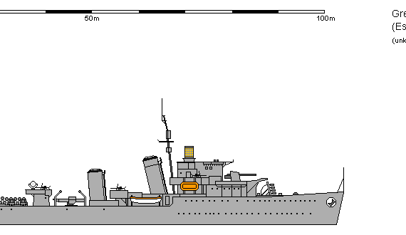 Ship GB DD E Escapade - drawings, dimensions, figures