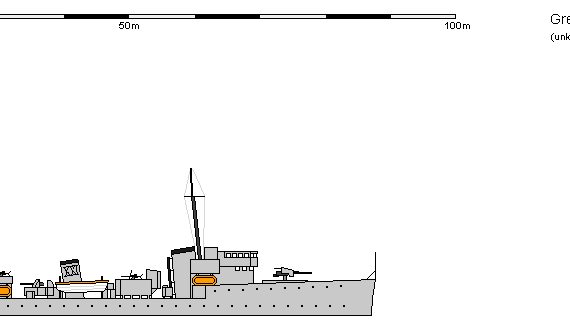 Корабль GB DD S Scimitar - чертежи, габариты, рисунки