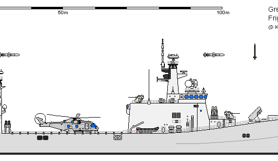 Корабль GB FF Advanced Technology Frigate (1991) - чертежи, габариты, рисунки
