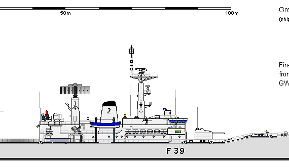 Корабль GB FF Type 12M B1 Naiad - чертежи, габариты, рисунки