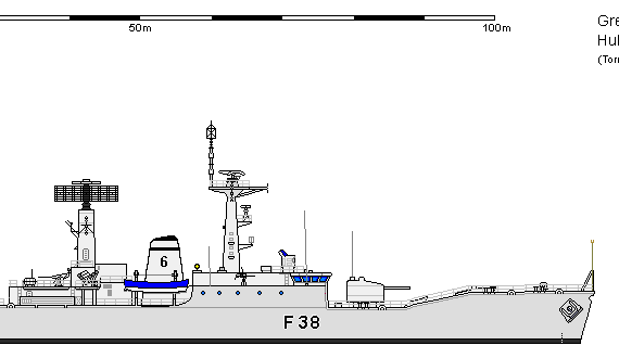 Корабль GB FF Type 12 Common Hull Frigate AU - чертежи, габариты, рисунки