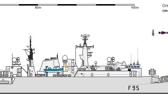 Корабль GB FF Type 22 B2 Battleaxe - чертежи, габариты, рисунки