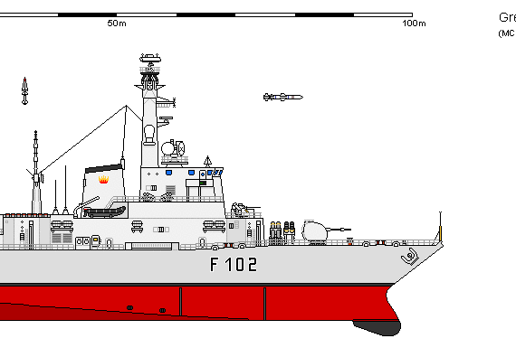 Корабль GB FF Type 23 Lloyd S102 ASW Frigate - чертежи, габариты, рисунки