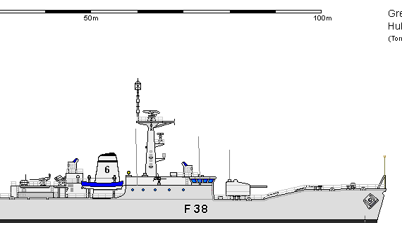 Корабль GB FF Type 41 Common Hull Frigate AU - чертежи, габариты, рисунки
