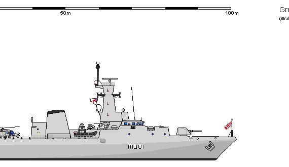 Корабль GB OPV VT 100m C3 - чертежи, габариты, рисунки
