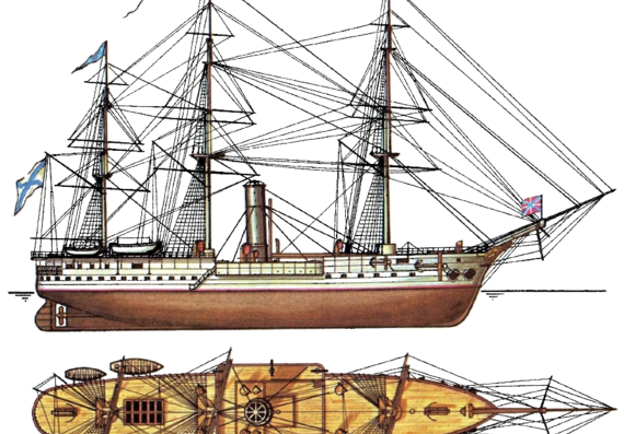 Cruiser General-Admiral 1873 (Armoured Cruiser) - drawings, dimensions, pictures