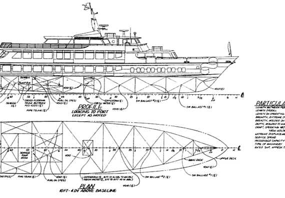 Корабль Golden Gate Ferries - чертежи, габариты, рисунки
