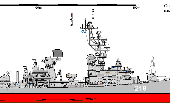 Gr DDG Adams KIMON ship - drawings, dimensions, figures