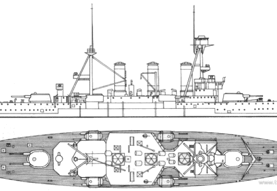 Военный корабль Greece - Georgios Averoff (Armoutrd Cruiser) (1944) - чертежи, габариты, рисунки