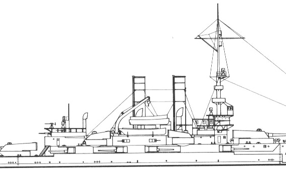 Greece - Kilkis (ex USS BB-23 Mississippi) (1941) - drawings, dimensions, pictures
