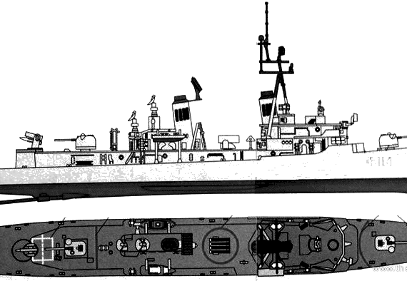Корабль Greece D-218 Kimon - чертежи, габариты, рисунки