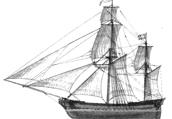 Корабль Gukor - чертежи, габариты, рисунки