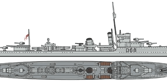 HAMS Vampire D68 (Destroyer) - drawings, dimensions, pictures
