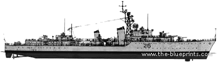 Корабль HCMS Haida (Destroyer) (1956) - чертежи, габариты, рисунки