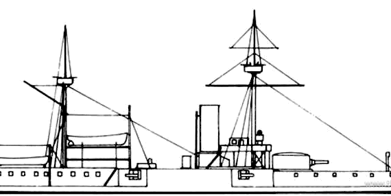 Корабль HDMS Helgoland (Coastal Defence Ship) - Denmark (1890) - чертежи, габариты, рисунки