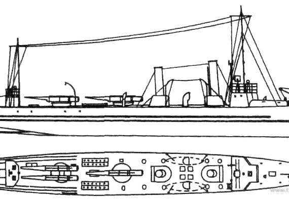Корабль HDMS Hvalrossen (Torpedo Boat) - Denmark (1914) - чертежи, габариты, рисунки