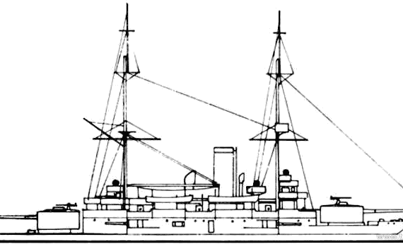 Корабль HDMS Olfert Fischer (Coastal Defence Ship) - Denmark (1902) - чертежи, габариты, рисунки