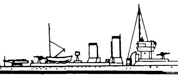 Корабль HDMS Springeren (Torpedo Boat) - Denmark (1917) - чертежи, габариты, рисунки