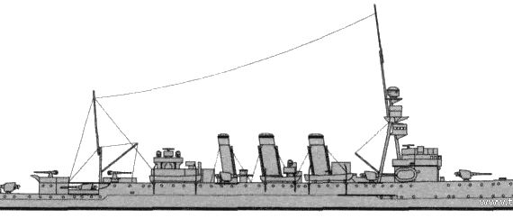 Корабль HMAS Adelaide (Light Cruiser) (1942) - чертежи, габариты, рисунки