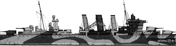 Крейсер HMAS Australia (Heavy Cruiser) (1942) - чертежи, габариты, рисунки